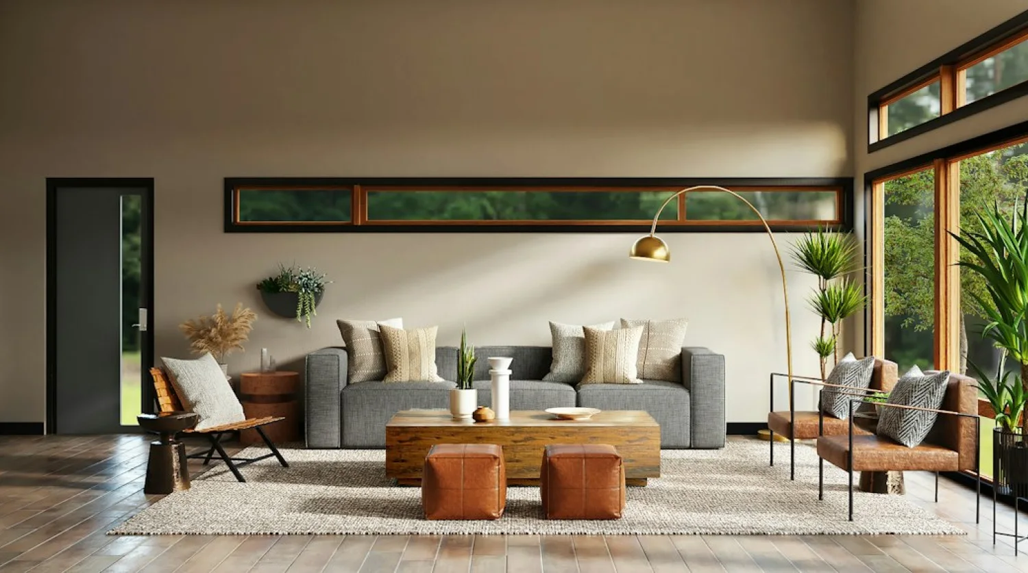 Pared Down European Style in a Living & Dining Space